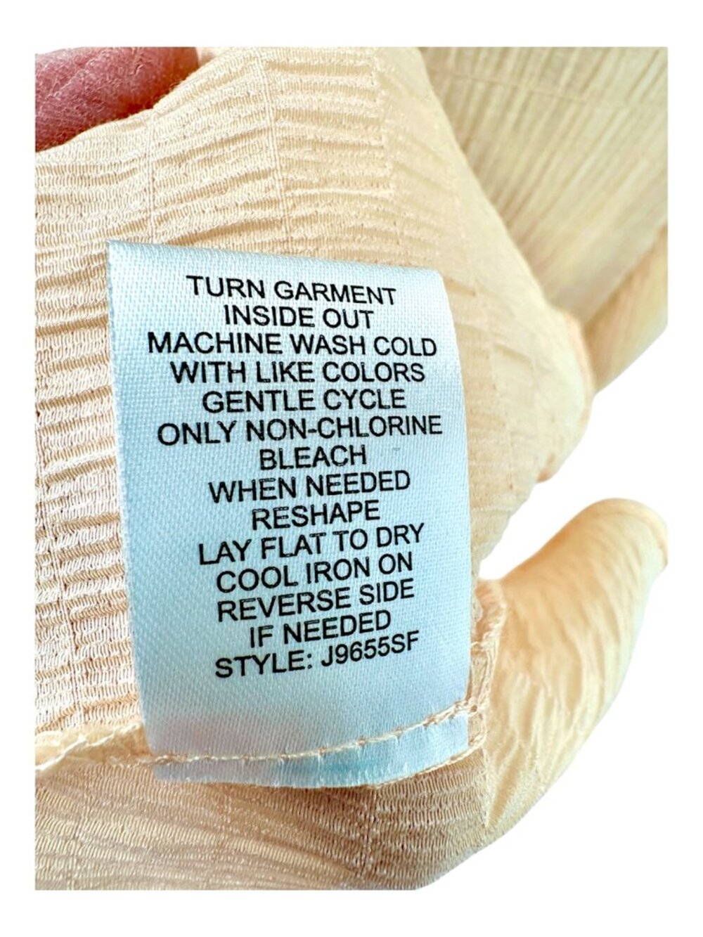 NWOT Love Ellie J9655SF Button Front Textured Midi Dress Soft Peach Sz Small - Picture 5 of 6